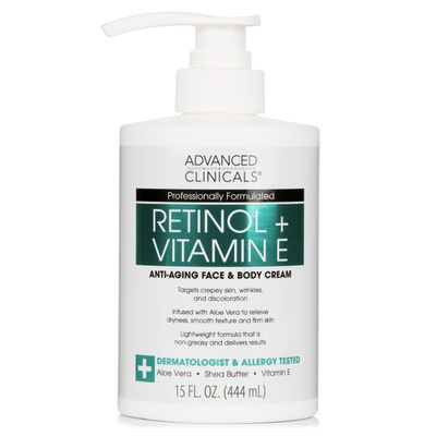 Advanced Clinicals Retinol Body Lotion, Firming &amp; Anti-Aging Moisturizer for Crepey Skin, 15 Oz Retinol Face &amp; Body Cream
