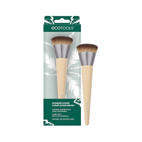 EcoTools Wonder Cover Complexion Brush, Makeup Brush For Flawless Foundation Application &amp; Blending, Full Coverage Base Brush, Eco-Friendly, Synthetic Bristles, Cruelty-Free, 1 Count