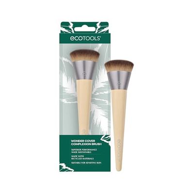EcoTools Wonder Cover Complexion Brush, Makeup Brush For Flawless Foundation Application &amp; Blending, Full Coverage Base Brush, Eco-Friendly, Synthetic Bristles, Cruelty-Free, 1 Count