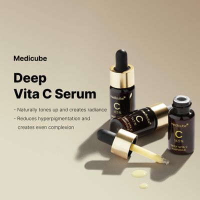 Medicube Deep Vita C Serum 2.0 || 14.5% Pure Vitamin C reduce the appearance of hyperpigmentation, dark spots, and blemishes | 16 self-tests complete | Korean skincare (10g  3 bottles)