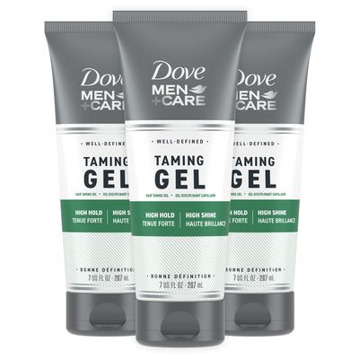 DOVE MEN  CARE Styling Gel for a Strong Hold Hair Taming Gel Hair Styling Product for Thicker and Healthier Looking Hair, 7 Fl oZ (Pack of 3)