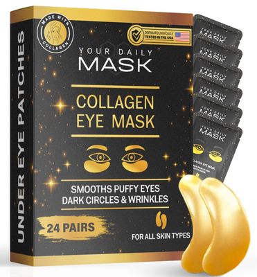 Collagen Eye Masks - Under Eye Patches - Reduce Dark Circles - Puffy Eyes - Wrinkle Treatment - Collagen Eye Pads - Anti-Wrinkle - Undereye Bags - Firming and Hydrating Patches - 24 Pairs