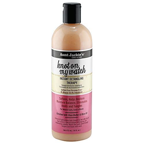 Aunt Jackie&#39;s Curls and Coils Knot On My Watch Instant Hair Detangling Therapy for Natural Curls, Coils and Waves, Enriched with shea Butter, 16 oz