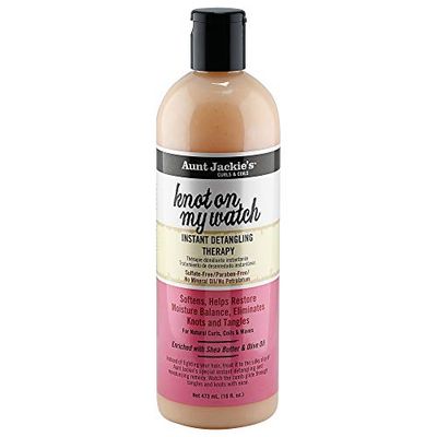 Aunt Jackie&#39;s Curls and Coils Knot On My Watch Instant Hair Detangling Therapy for Natural Curls, Coils and Waves, Enriched with shea Butter, 16 oz
