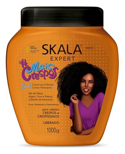 SKALA Mais Crespos Super Curly Hair Type 4ABC - Hydrate , Eliminate Frizz 2 IN 1 Conditioning Treatment Cream and Cream To Comb 35.2oz
