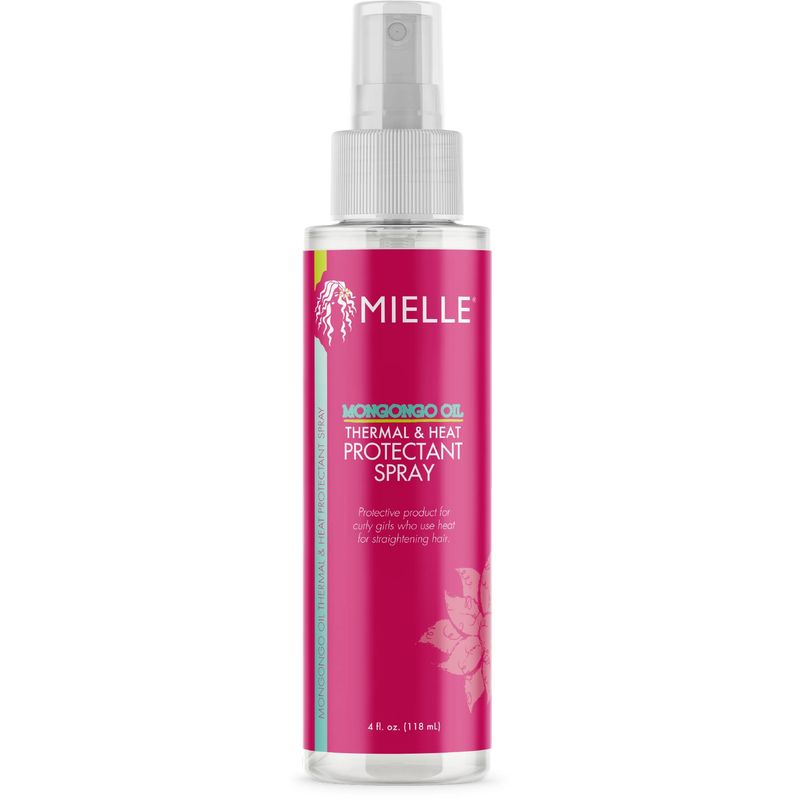 Mielle Mongongo Oil Thermal &amp; Heat Protectant Spray, Protects Hair from Heat Damage, Intense Heat Defense, Curl Pattern Protection, Safe for All Hair Types, 4 Ounce