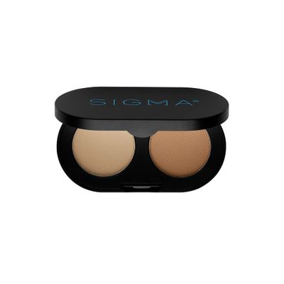 Sigma Beauty Color  Shape Brow Powder Duo - Eye Brow Palette for Natural, Defined Brows - Dark and Light Brow Powder to Tint and Highlight - Vegan, Paraban Free, Sulfate Free Brow Make Up - light