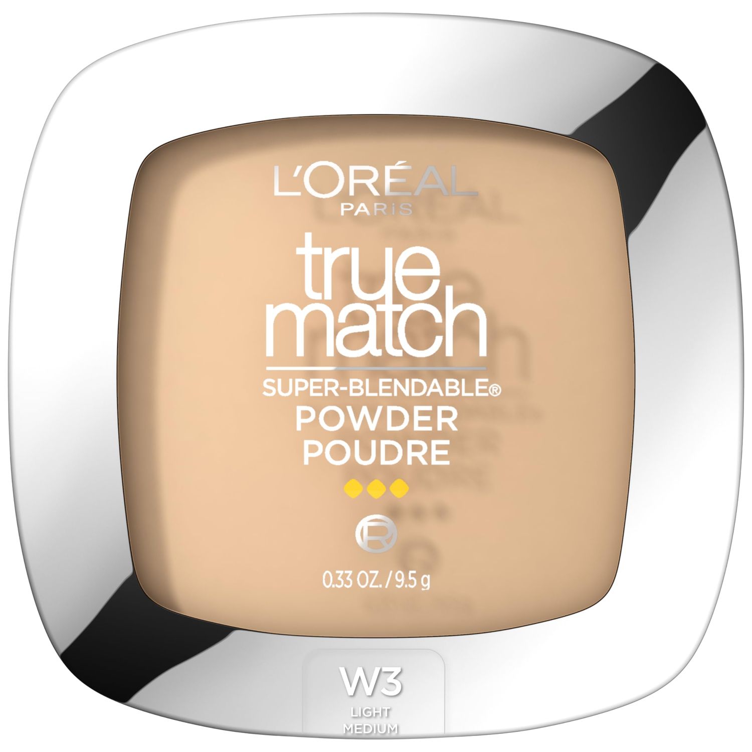 L&#39;Oreal Paris True Match Super Blendable Oil Free Foundation Powder, W3 Light Medium, 0.33 oz, Packaging May Vary