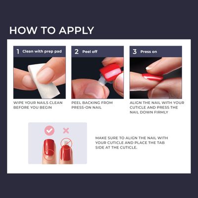 KISS imPRESS Press-On Manicure, Nail Kit, PureFit Technology, Short Press-On Nails, Square, 'Flawless', Includes Prep Pad, Mini Nail File, Cuticle Stick, and 30 Fake Nails Purple and Silver