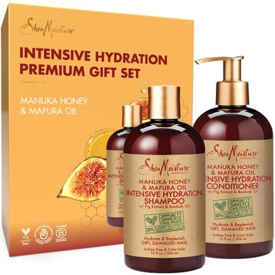SheaMoisture Shampoo and Conditioner Set, Manuka Honey, Mafura Oil, Baobab Oil & Fig Extract, Hydrate Replenish, Vitamin C, Sulfate Free & Hair Color Safe, Deep Conditioning, 13 Fl Oz Ea