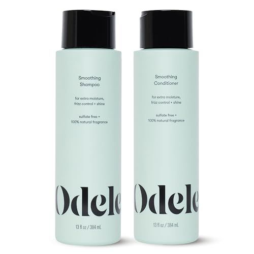 Odele Smoothing Sulfate-Free Shampoo &amp; Conditioner Set for Moisture, Frizz Control, Shine, and Straight to Curly Hair Types, 13 Fl Oz Each (2-Pack)