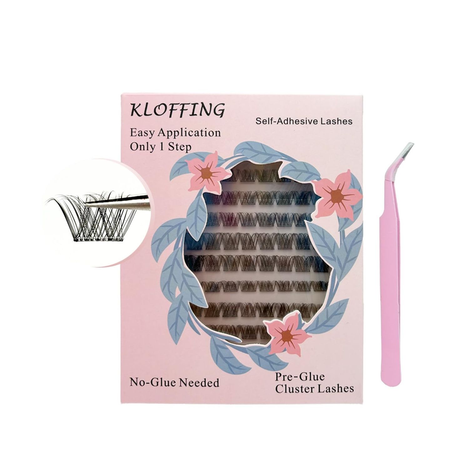 KLOFFING Self Adhesive Lash Clusters Eyelashes (D Curl)