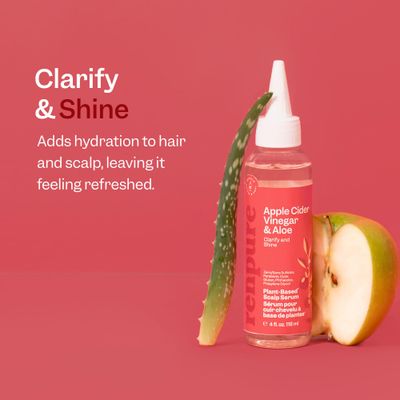 Renpure Apple Cider Vinegar Scalp Serum, Plant-Based - Detoxifies, Balances &amp; Hydrates Scalp for Softer, Shinier Hair - For Itchy Scalp - Apple Cider Vinegar, Ginger Root, Peppermint Leaf - 4 Fl Oz
