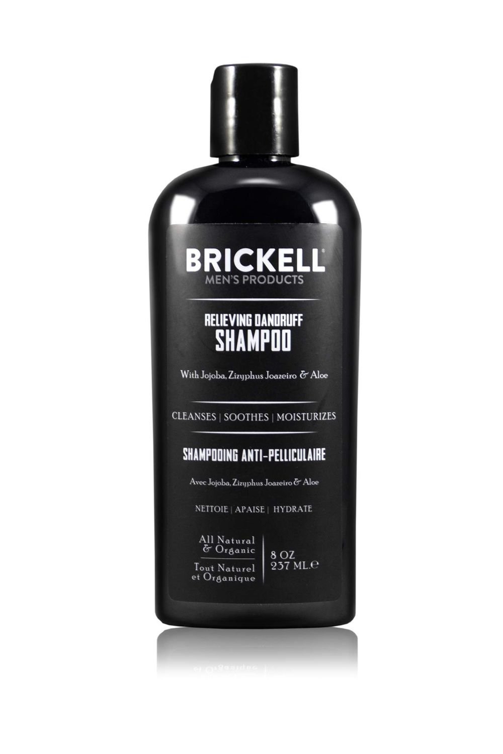 Brickell Men&#39;s Relieving Dandruff Shampoo For Men, Natural &amp; Organic, Soothes and Eliminates Dandruff with Ziziphus Joazeiro, Aloe and Jojoba Oil (8 oz)