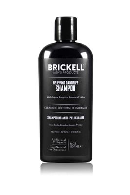 Brickell Men&#39;s Relieving Dandruff Shampoo For Men, Natural &amp; Organic, Soothes and Eliminates Dandruff with Ziziphus Joazeiro, Aloe and Jojoba Oil (8 oz)