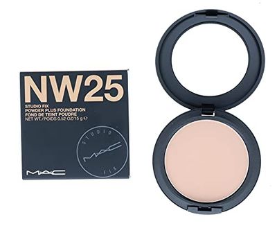 MAC Studio Fix Powder Plus Foundation - NW25 - Mid Tone Beige with Rosy Undertone for Light to Medium Skin (Neutral-warm) 15g  0.52oz