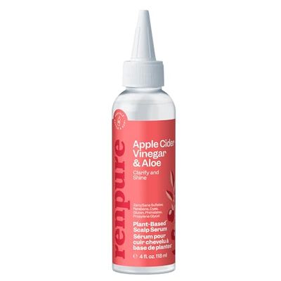 Renpure Apple Cider Vinegar Scalp Serum, Plant-Based - Detoxifies, Balances &amp; Hydrates Scalp for Softer, Shinier Hair - For Itchy Scalp - Apple Cider Vinegar, Ginger Root, Peppermint Leaf - 4 Fl Oz