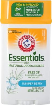 ARM &amp; HAMMER Essentials Solid Deodorant, Clean(Juniper Berry), Wide Stick, 2.5 oz. (Pack of 3)