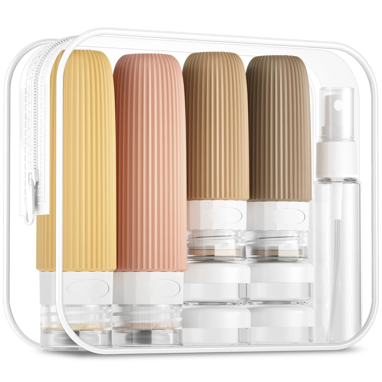 Mrsdry 16 Pack Travel Bottles Set, TSA Approved Leak Proof Silicone Squeezable Containers for Toiletries, Refillable Travel Accessories for Conditioner, Shampoo, Lotion &amp; Body Wash Accessories