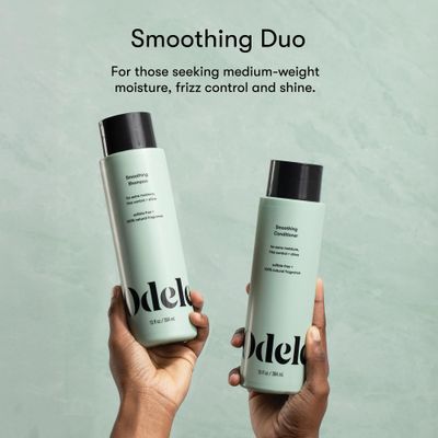 Odele Smoothing Sulfate-Free Shampoo &amp; Conditioner Set for Moisture, Frizz Control, Shine, and Straight to Curly Hair Types, 13 Fl Oz Each (2-Pack)