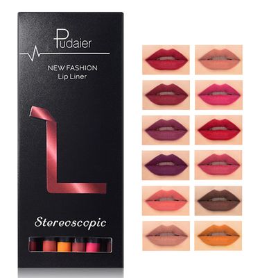 YUANLI 12 Colors Matte Lip Liner Pencil Set, Long Lasting Lip Pencil Set, Aterproof Lip Liner Pack for Precision Application, High Pigmented Natural Lip Makeup
