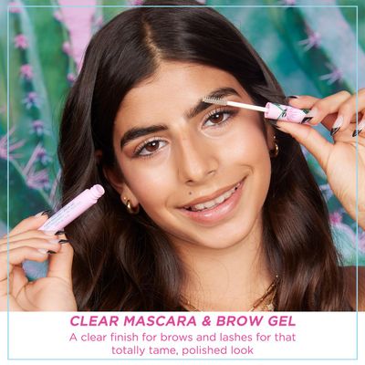 Petite 'n Pretty Featherlight Clear Mascara and Brow Gel - Makeup for Kids, Tweens and Teens - Dual Purpose Clear Finish for Brows and Lashes - Non-Toxic &amp; Made in the USA