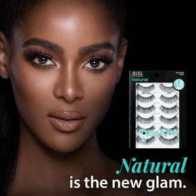 Ardell False Eyelashes Natural 105 - Black, Full Volume, Reusable, Natural Look Lashes, 5 Pairs, 1-Pack