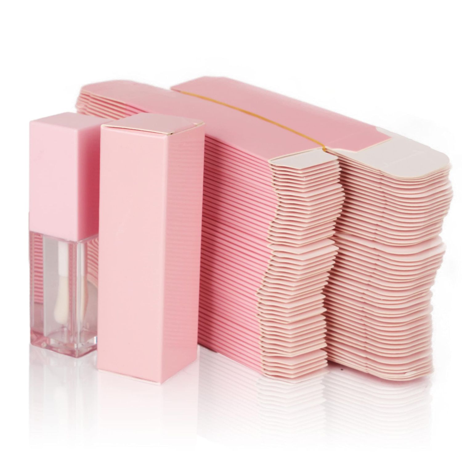 25pcs 25  25  86mm Craft paper box for lip gloss 350gms lipstick packing box for lipgloss tubes(pink paper box 25pcs) (Pink)
