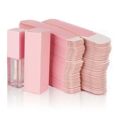 25pcs 25  25  86mm Craft paper box for lip gloss 350gms lipstick packing box for lipgloss tubes(pink paper box 25pcs) (Pink)