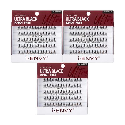 i-ENVY Knot Free Individual Lashes 3 PACK (Ultra Black - Medium)