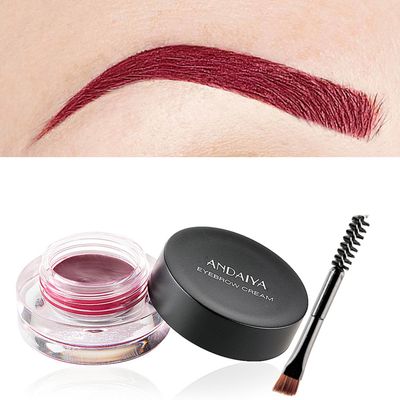 MAEPEOR 12 Colors Eyebrow Pomade Full-pigmented Long Lasting Waterproof Eyebrow Cream Gel Filling &amp; Shaping Tinted Eyebrows Enhancers with Brush for Daily or Cosplay (09 Wine)