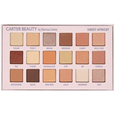 Carter Beauty 18 Shade Eyeshadow Palette | Long Lasting Eye Shadow Makeup | Shimmer &amp; Matte Vibrant Colors (Sweet Apricot)
