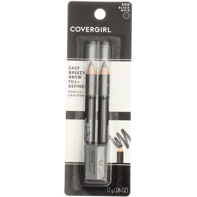 CoverGirl Professional Brow &amp; Eye Makers Brow Shaper &amp; Eyeliner, Midnight Black 500, .06 oz (Pack of 3)
