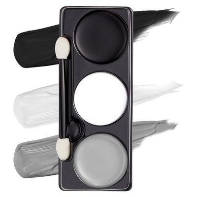 Spooktacular Creations Halloween Makeup Palette 3 Colors Skeleton Face Body Paint with Double-headed Brush for Adult and Kids Cosplay SFX Makeup Cosplay Dress Up (7 Oz, Black White Gray )