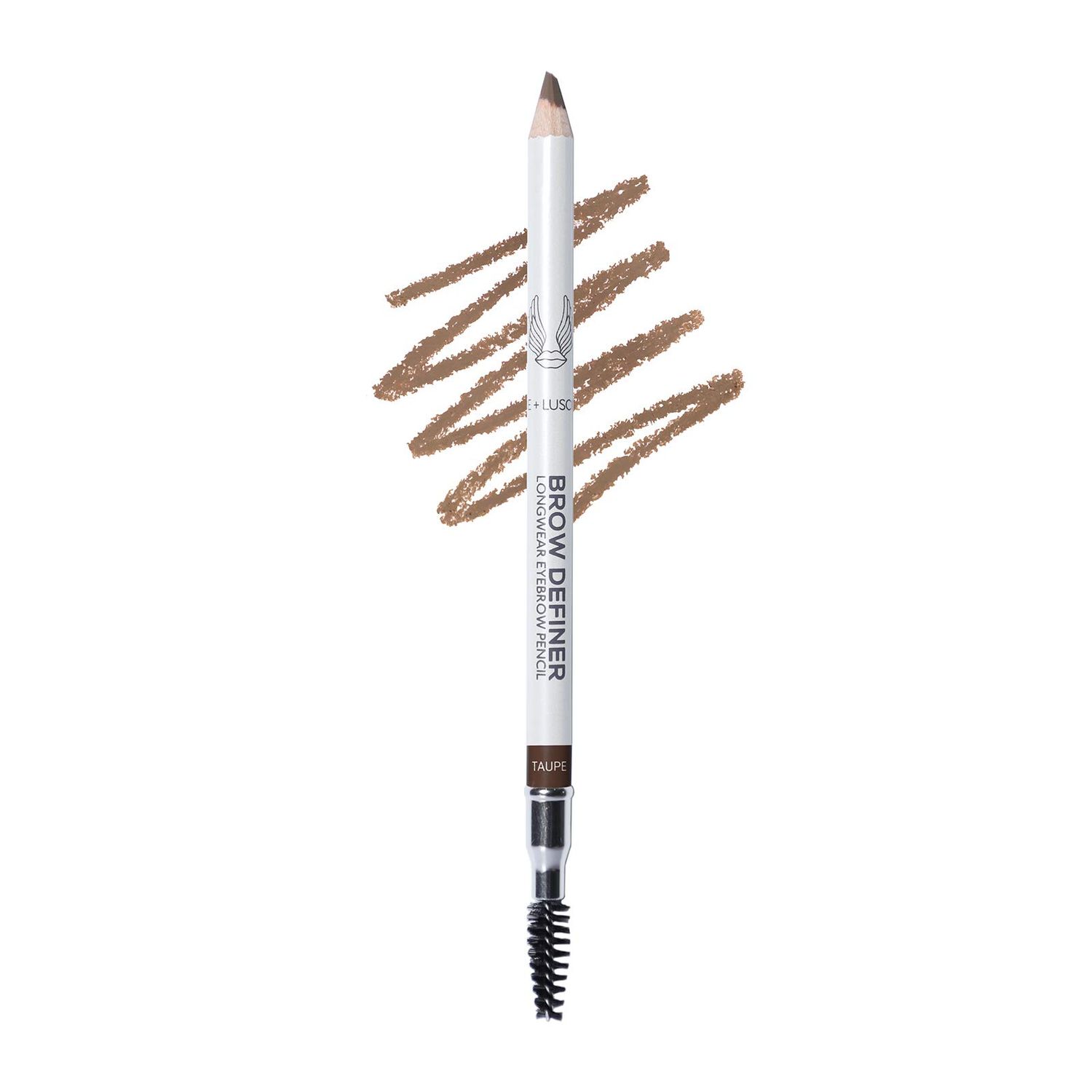 True  Luscious Brow Definer Pencil - Pomade &amp; Powder Combo With Organic Castor Oil - Fills, Shapes Eyebrows - Waterproof - Taupe (Universal)