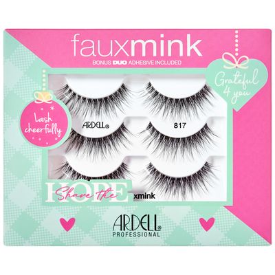 Ardell Faux Mink 817 Strip Lashes Holiday 3-pair Gift Set, 1 pack