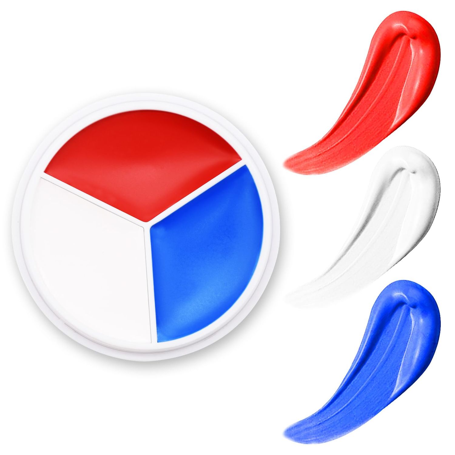 Red White Blue Face Body Paint - USA American Flag 3 Colors Makeup Face Painting Palette for America&#39;s Patriotic Events 4th of July, Independence Day, Veterans Day, Halloween, Sports Event