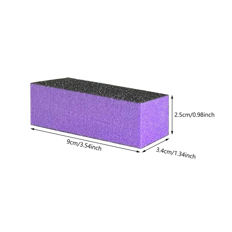 HeeYaa 10 Pcs Nail Buffer Sanding Block Polisher Buffing File 100180 Grit 3 Sides Nail Files Art Pedicure Manicure File(Black Purple)