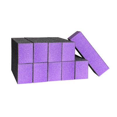 HeeYaa 10 Pcs Nail Buffer Sanding Block Polisher Buffing File 100180 Grit 3 Sides Nail Files Art Pedicure Manicure File(Black Purple)