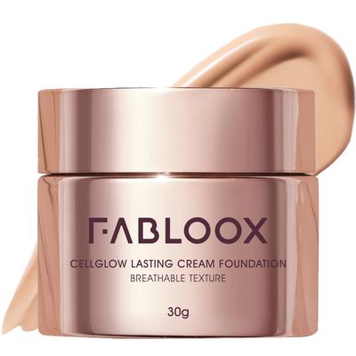 FABLOOX Cellglow Lasting Cream Foundation Makeup, For light fair medium skin with Buildable Medium to Full Coverage, Skincare Makeup Hybrid, Lightweight and Nourishing Formula, Radiant Finish, Vegan