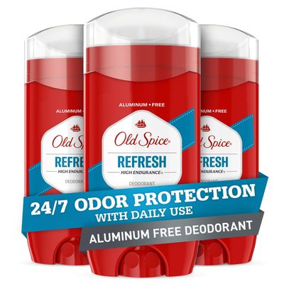 Old Spice High Endurance Deodorant for Men, Aluminum Free, 247 Odor Protection, Refresh Scent, 3 oz (Pack of 3)