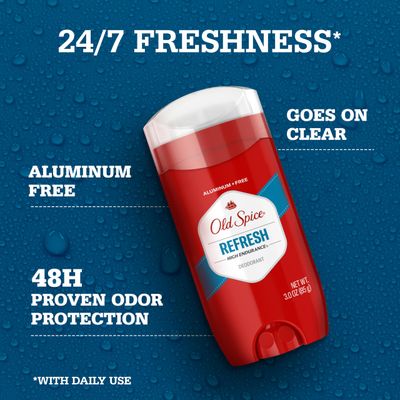 Old Spice High Endurance Deodorant for Men, Aluminum Free, 247 Odor Protection, Refresh Scent, 3 oz (Pack of 3)