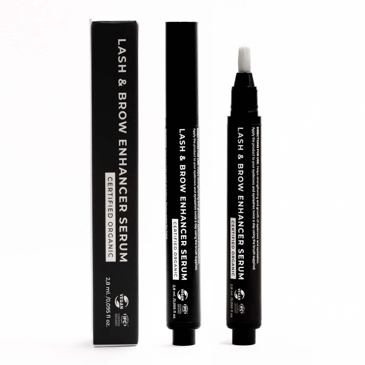 Poldora Lash Serum Certified Organic Eye Lash Serum for Eyelash &amp; Eyebrow Growth Rapid Growth Lash Serum for Natural Lashes, No Irritation - Castor Oil, Argan, Jojoba, Longer, Thicker, Fuller Lashes