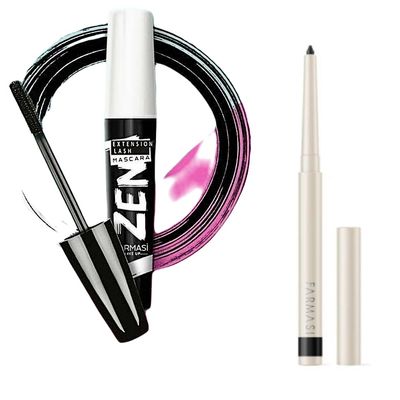 FARMASi Zen Extension Lash Mascara, Intense Length, No Flaking, No Smudging, No Clumping, Volumizes &amp; Separates Lashes, Fuller Longer and Thicker Lashes, Blackest Black, 0.27 fl. Oz  8 ml