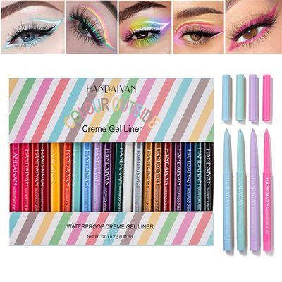 BONNIE CHOICE 20 PCS Colored Eyeliners Pencil Set, 20 Colors Waterproof Long Lasting Retractable Matte Colorful Eyeliner Milti-Functional Eyeliner Eyeshadow Highlight Pen Christmas Gifts for Women