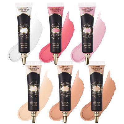 EnMart 6 Pcs Liquid Glitter Eyeshadow, Eyeshadow Primer Cream Eye Primer, Face Highlighters Luminisers, Shimmer Eyes Makeup, Brightening Liquid Highlight, Face Body Glow Concealer Cosmetics for Girl