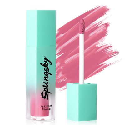 SPRINGSKY Liquid Blush, Soft Moisturizing Matte Blush, Blendable Face Blush for Cheeks, Long-Wearing Smudge-Proof Natural Blush Liquid - 03 Peachy-Pink