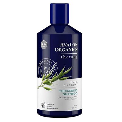 Avalon Organics Biotin Shampoo - Therapy B-Complex Thickening Shampoo for an Energized Scalp &amp; Fuller, Thicker-Looking Hair, 14 Fl Oz