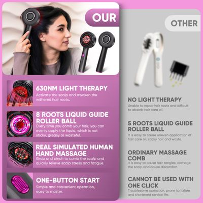 MPADQ Upgrade 2 in 1 Hair Oil ApplicatorElectric Hair Brushes for Hair Growth,Hair Oil Applicator Scalp Massager,IPX7 Waterproof Oil Dispenser for Hair
