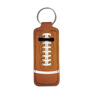 Jeiento American Football Chapstick Holder Keychain Clip-on Sleeve Chapstick Pouch Tight-Knit Elastic Lipstick Key Chain Holder for Purse Travel